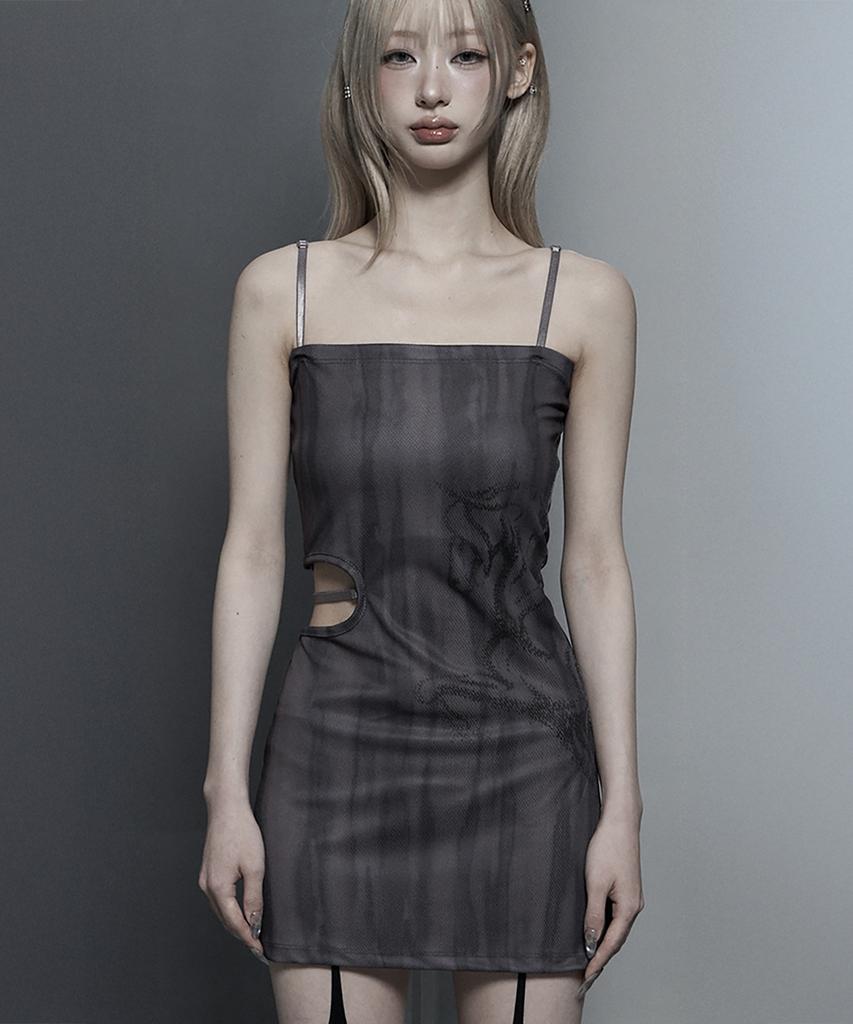 Etosome Side Cut-Out Mini One-Piece (Brown)