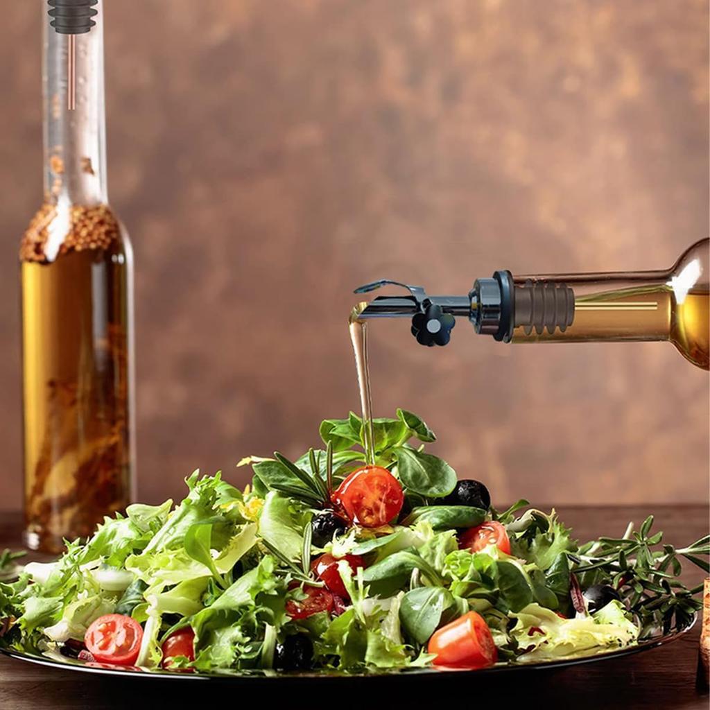 Stainless Steel Wine Pourer Olive Oil Bottle Pourer Spout Stopper Auto Open Close Cap Dust Proof Kitchen Bar Barware Tool