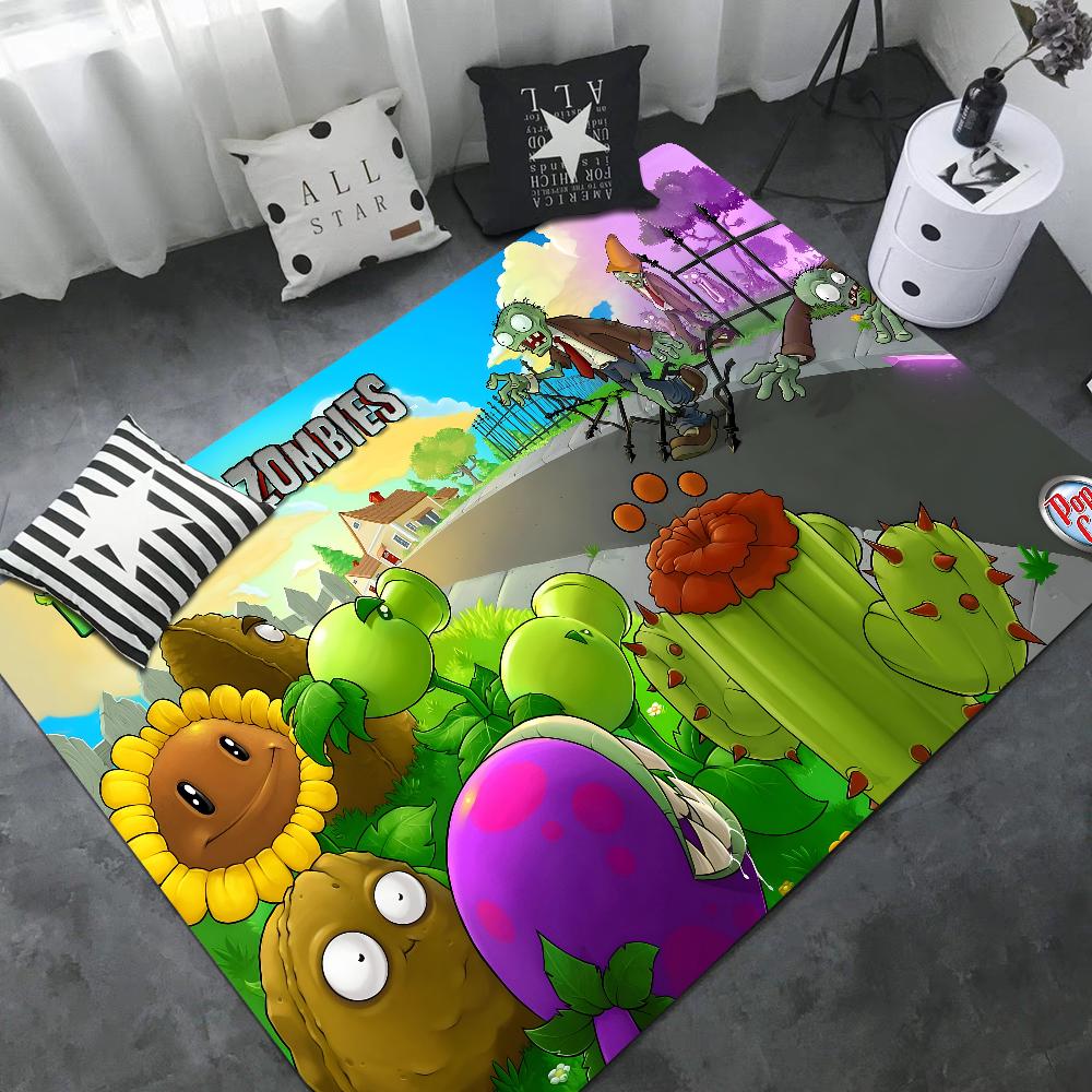 P-Plants-vs-Zombie Cartoon Door Mat Nordic Style Home Doormat Bathroom-Toilet Mats Bedroom Bedside Mats