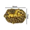 Double Horse Retro Metal Belt Buckle Western Cowboy Rope Buckle Accessory Unisex Smooth Buckle