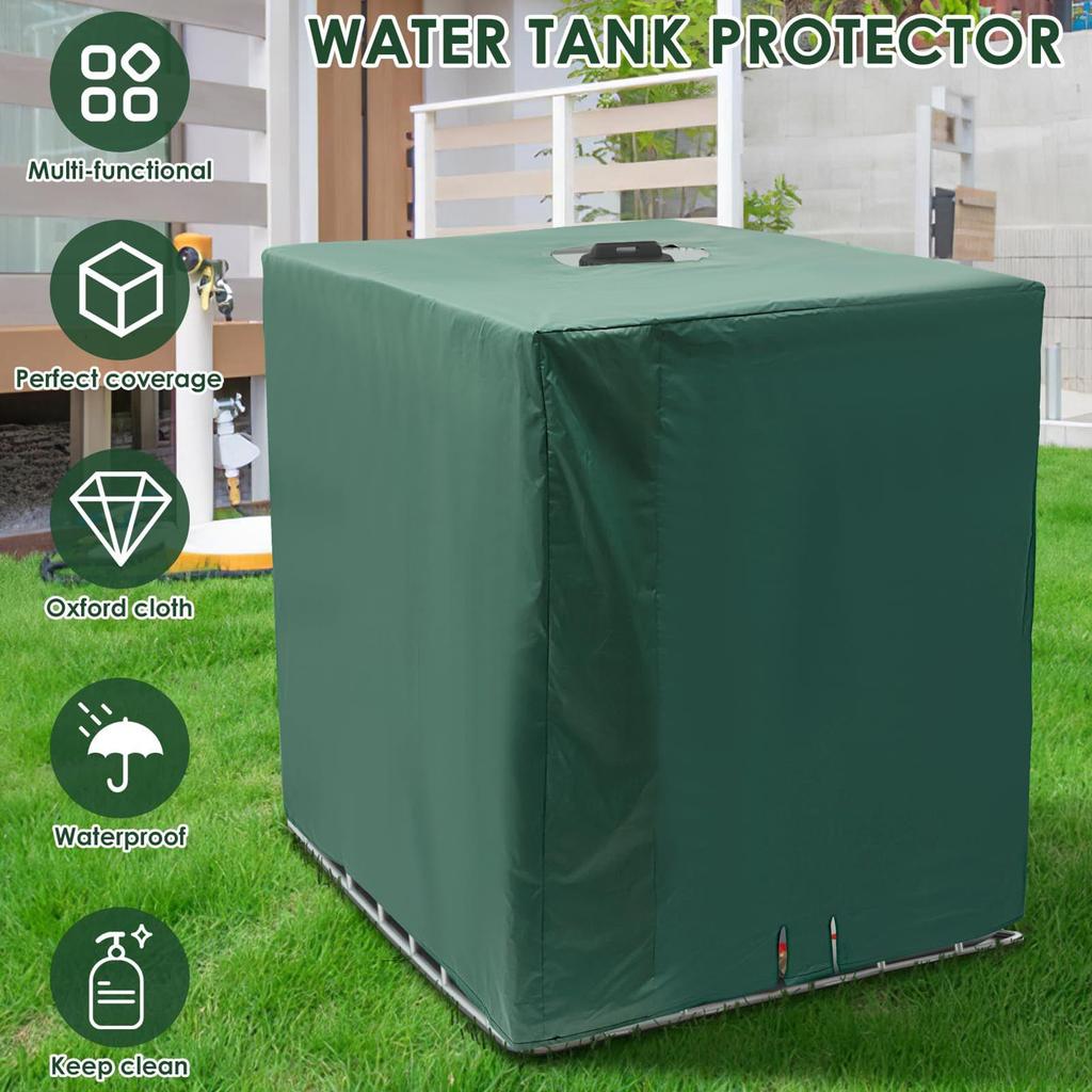 Tote Cover Water Tank Container Cover Sunshade Protective Tote Dustproof Protective Cover for Lawn Rain Against Strong Winds
