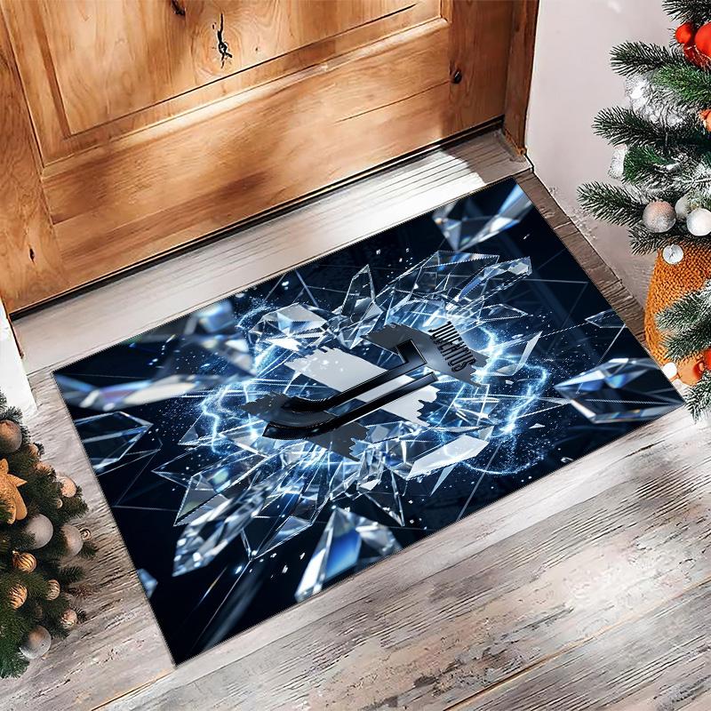Juventus FC bedruckter Flanell-Teppich rutschfest weicher Polyester-Bodenbelag Indoor-Dekormatte für Schlafzimmer Wohnzimmer Sofa