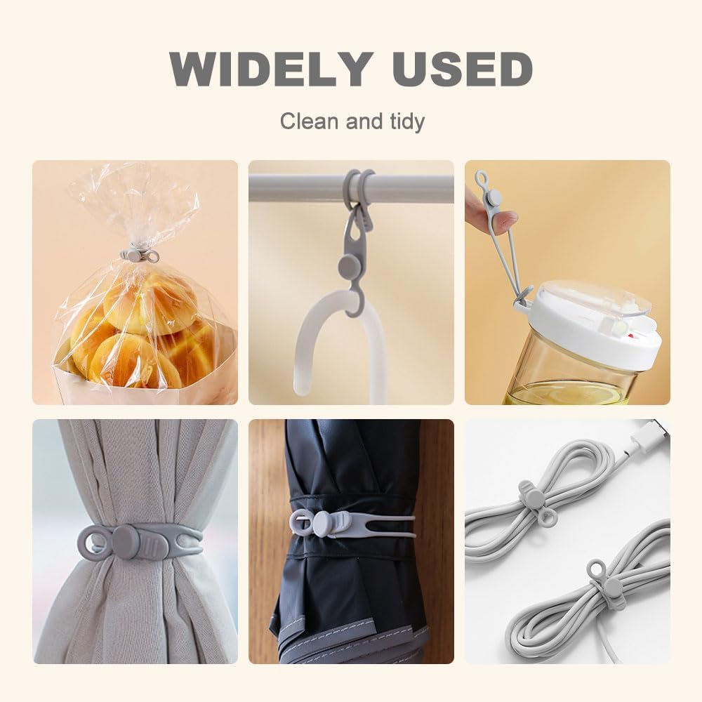 Data Cable Organizer Multipurpose Upgrade Silicone Cable Ties Reusable Cable Management Cord Organizer for Fastening and Bundling Cable Cords Wires