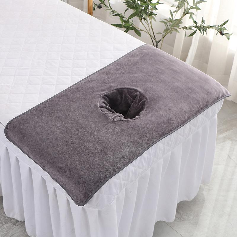 Beauty Salon Face-Down Massage Bed Pad - Thick, Absorbent, Lint-Free Large Towel with Face Hole
