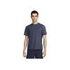 Camiseta Pulôver de Manga Curta com Gola Careca e Logotipo Sólido Primário Dri-Fit para Homens Tops Azul Preto DV9832-451