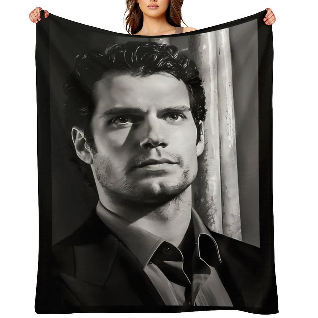 Henry Cavill B&W Throw Blanket Weighted Winter beds Luxury St Hairys Blankets
