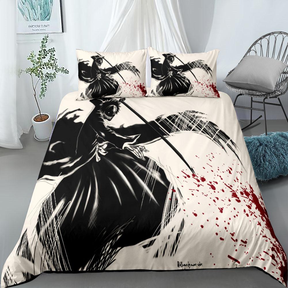 

Anime bleach Children Beding Set King Quen Double Ful Twin Single Sized Dimensions Bed Linen Set Soft Nice Warm 120*200cm Single