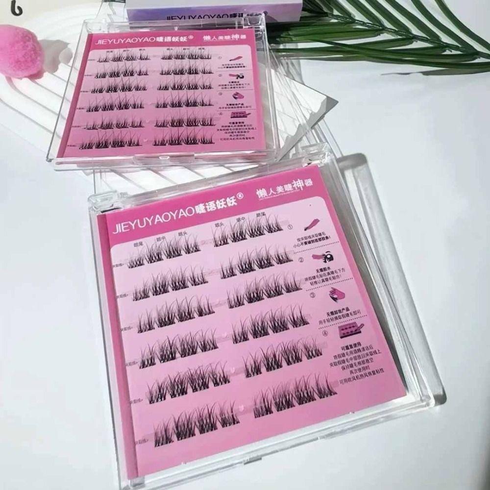 Sweet Adhesive False Eyelashes DIY Glue Free Fake Lashes Self-adhesive Lash Clusters  Women/Girls