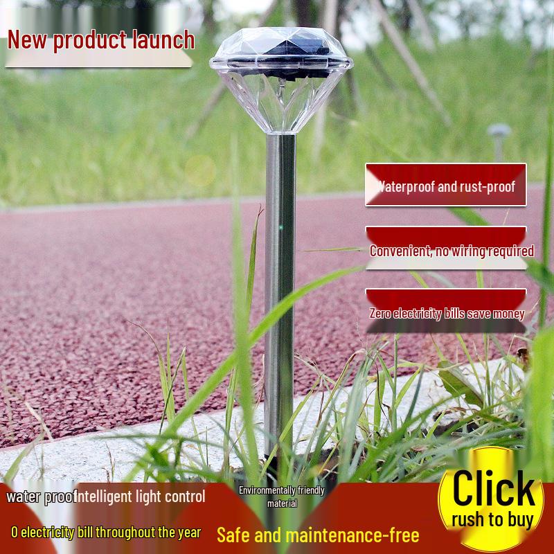 Waterproof Solar LED Diamond Lawn and Garden Light Warm White Diamond Light
