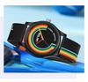 SANDA Rainbow Silicone Strap Unisex Waterproof Minimalist Fashion Watch