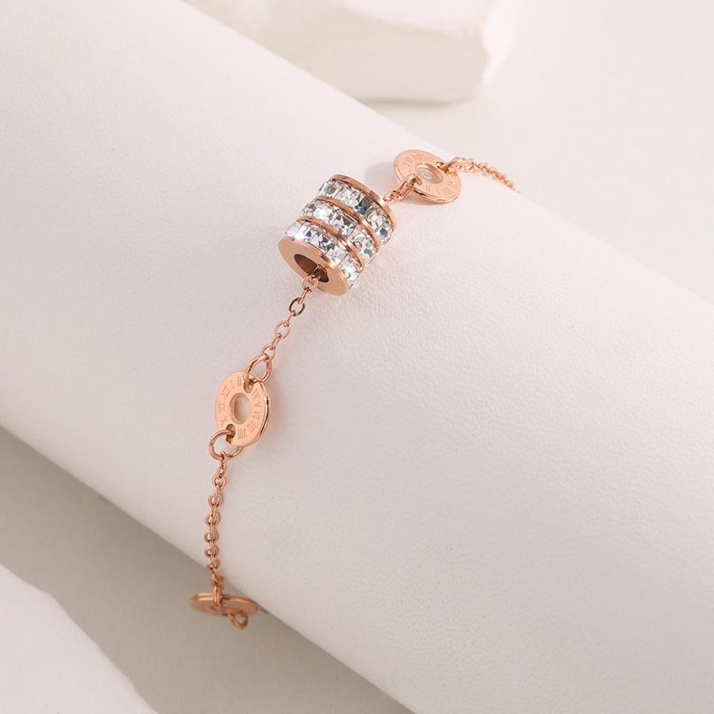 Korean Fashion Titanium Steel Diamond Inlaid Women's Luxury Bracelet
