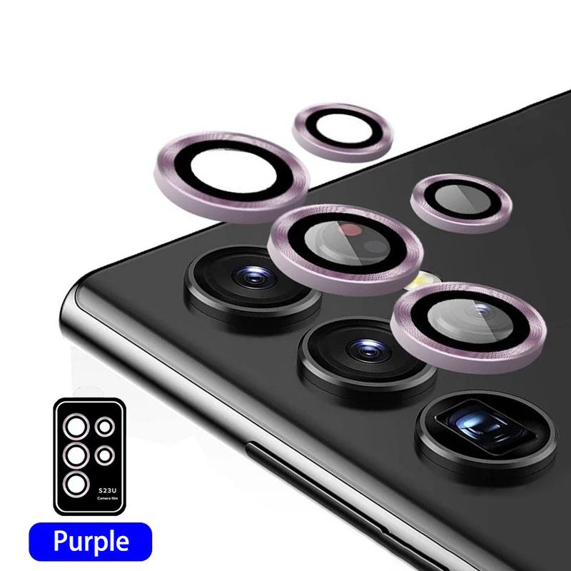 Metal Lens Ring Glass For Samsung Galaxy S24 S23 S22 Ultra Plus Z Flip Fold 6 Camera Protection Cover Tempered Glass Accessories