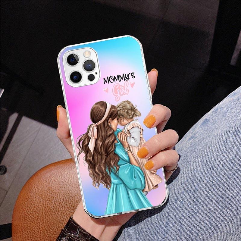 Woman Fashion Girl Super Mom Baby Phone Case For iPhone 17 Air 16 Pro Max 16E 15 + 14 Plus 11 12 13 Mini 7 8 SE Gift Print Cover