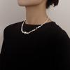 A Few Taels of Broken Silver Geometric Irregular Pearl Pendant Necklace Collarbone Chain Personalized Trendy Item Decoration