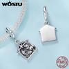 WOSTU Vintage 925 Sterling Silber Jesus Krippe Anhänger Die Geburt Jesu Anhänger Passend für DIY Armband Halskette