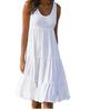 Women's Sleeveless Round Neck Patchwork Beach Dress - 7 Colors, 8 Sizes
