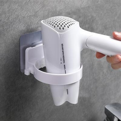 Simple Wall Mounted Hair Dryer Holder Bathroom Storage Wall Hanging Holder Rack Storage Abs Toilet Hair Dryer Rack Organizer