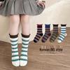 Meilade Autumn 2025 Striped Double Ribbed Socks for Women & Kids - 4 Pack