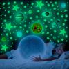 1 set autocolant de perete delicat PVC fluorescent strălucitor luminos autoadeziv autocolant în formă de planetă stea pentru sufragerie