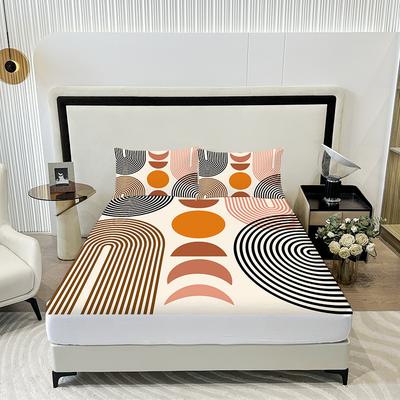3-teiliges mittelgroßes rundes Laken-Set, Spannbettlaken*1 + Kissenbezüge*2, Geeignet für Schlafzimmer, Bequemes und weiches Gewebe