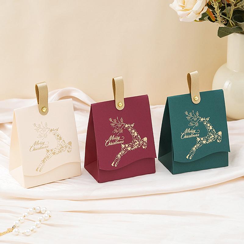5Pcs Merry Christmas Gift Box For Wrapping Cookies And Candy Box Christmas Gift Bags