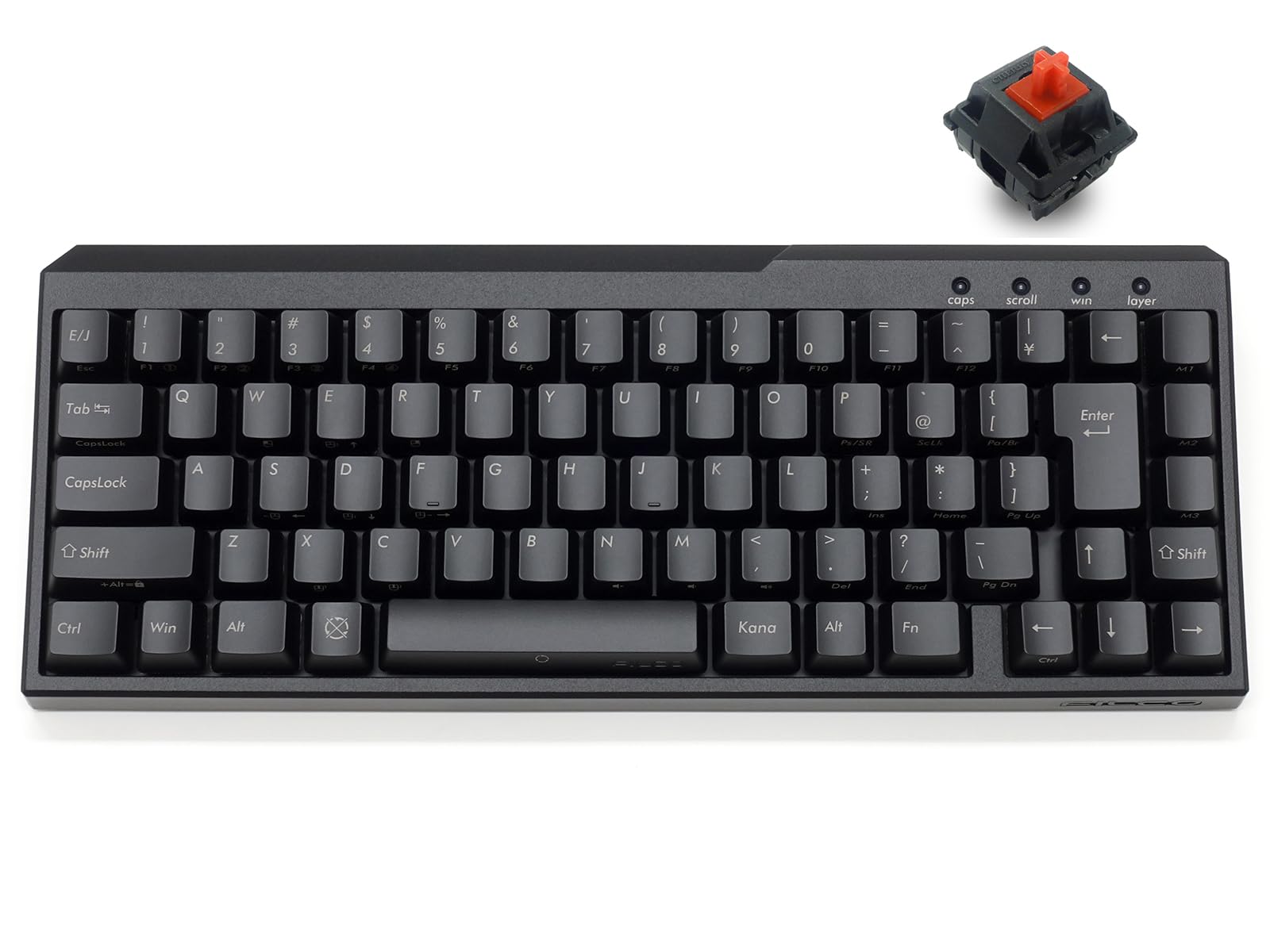 

FILCO Majestouch Xacro M3A Red Axis Японська розкладка 70 клавіш Апаратне забезпечення Програмне забезпечення Підтримка макропрограмування DIP-перемикачі PBT ковпачки клавіш Компактний