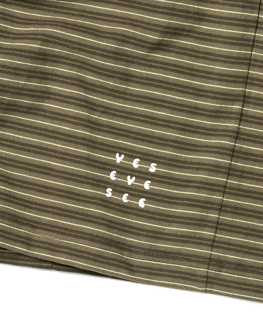YESEYESEE Y.E.S Thin Stripe Tee Khaki