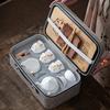Suet Jade White Porcelain Travel Tea Set Portable Kung Fu Tea Set Side Handle Teapot Business Gift Souvenir