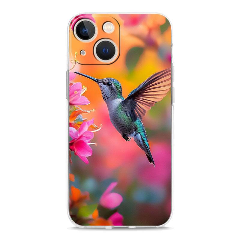 Phone Case For iPhone 16 Cases iPhone 15 12 13 14 16 Pro Max X XR XS Max 15 Plus 16Pro iPhone11 Clear Soft Cover Hummingbird