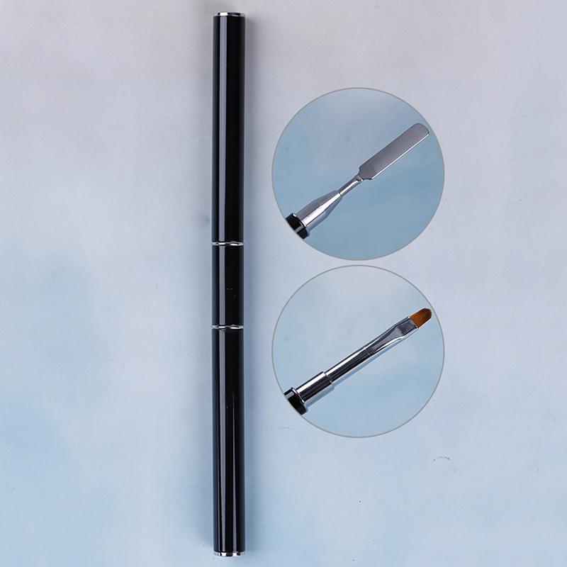1PC Portable Slice Brush Dual-Ended Slice Shape Tool Polish Universal Uv Polygel Poly Gel Nail Art Pen