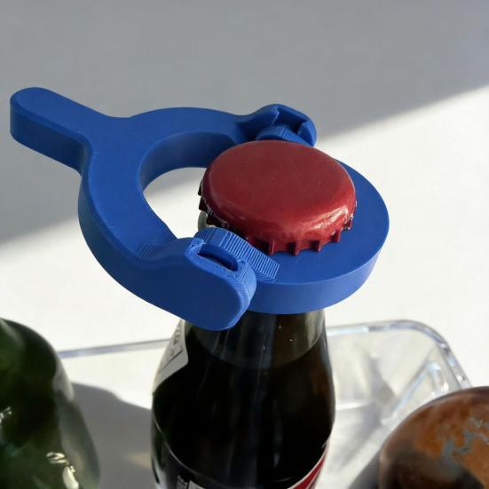 Bottle Opener 3D Printed Cap Launcher for Beer Soda Wine Bottles Easy Press Pop-Off Lid Remover Fun Party Accessory Interactive Bottle Cap Opener