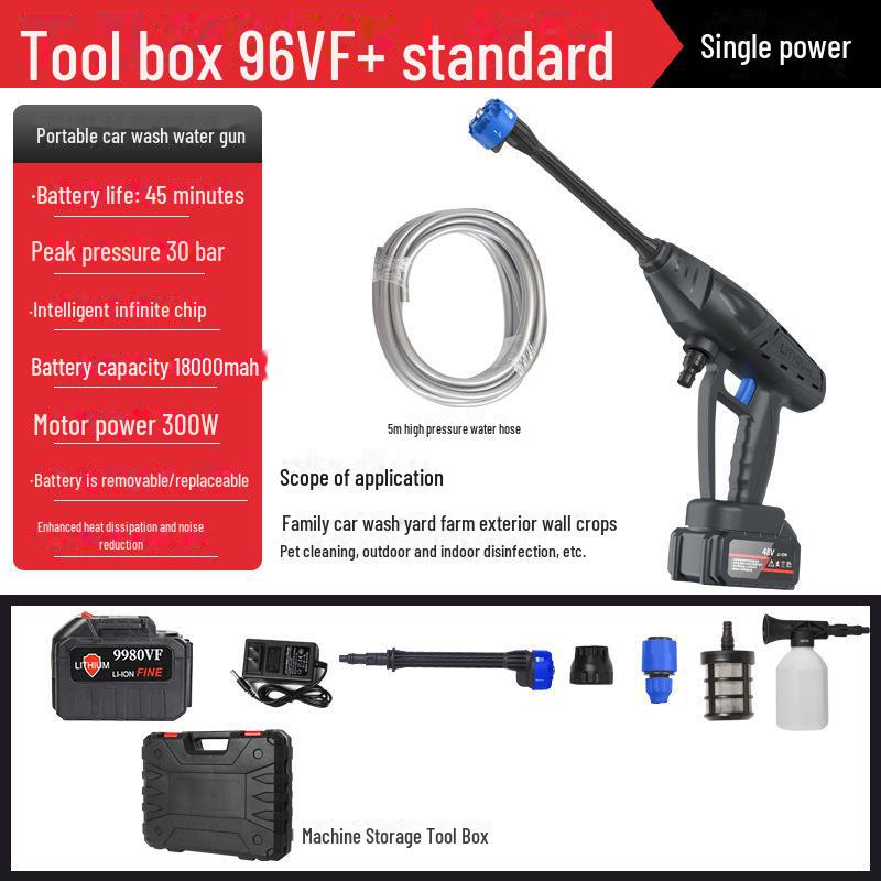 Cordless Electric High-Pressure Car Wash Gun with Rechargeable Battery