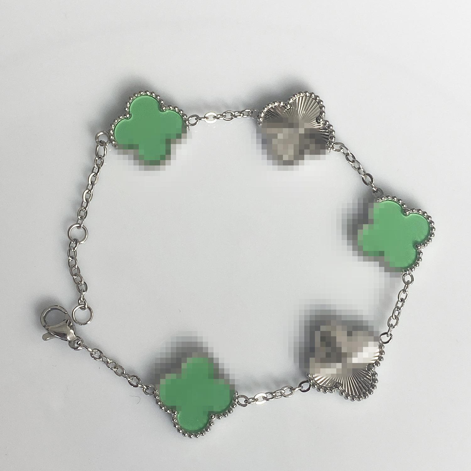 

Браслет 15 мм Пять цветов Лазерный браслет 18К Браслет Четырехлистный клевер Женский браслет