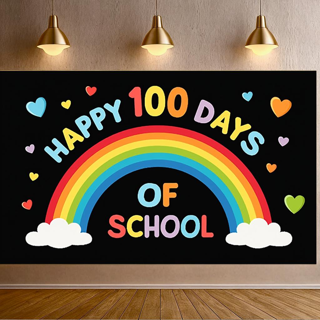 Rainbow Party decorations Decorative Lightweight Durable Photo booth backdrop Unique Event poster for Classroom