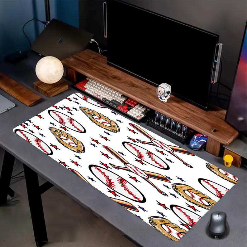 Baseball Theme Mouse Pad, Non Slip Rubber Base, Multifunctional Office & Home Decor, Perfect for Workspace Personalization.