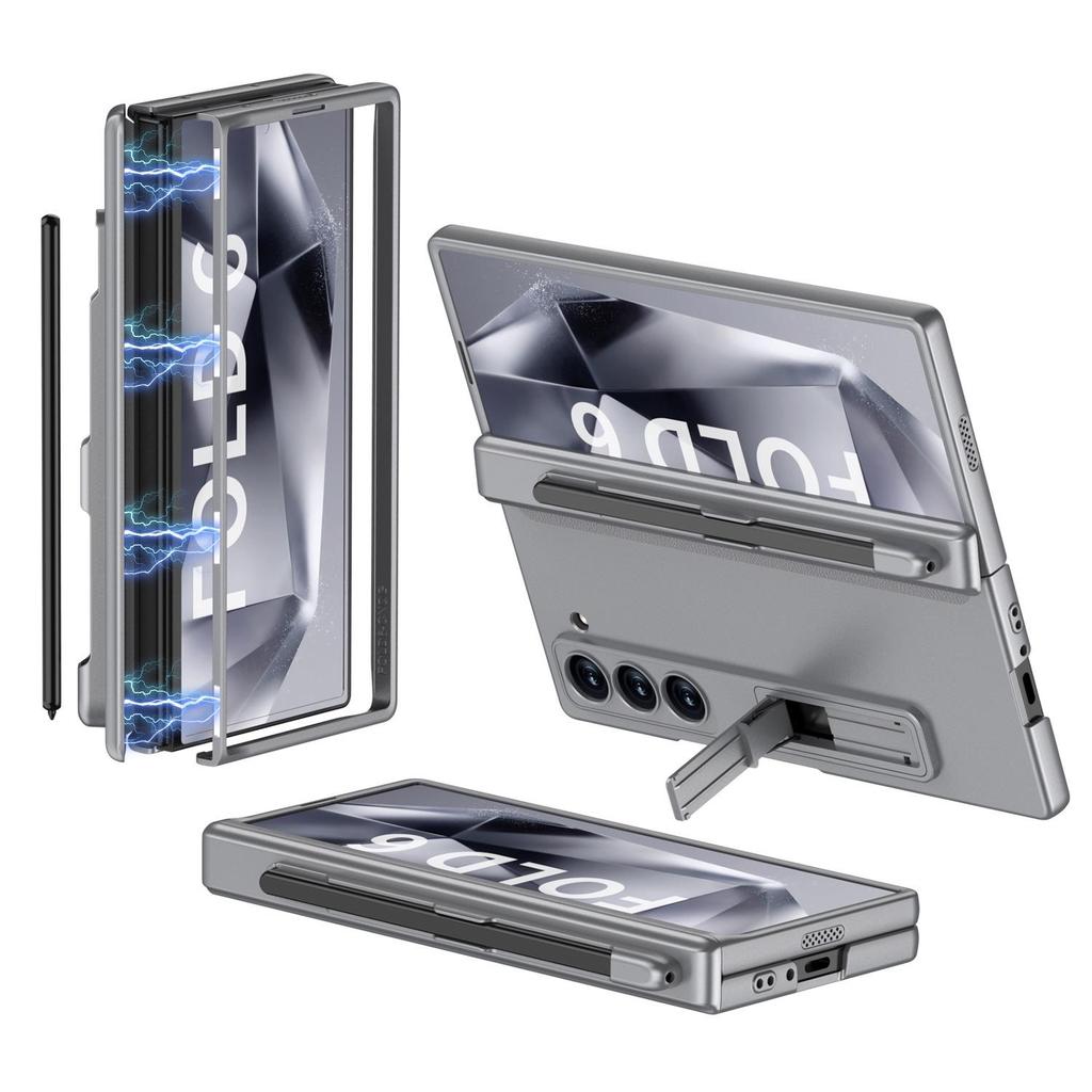 Samsung Fold6 Pen Slot Case: Cross-Border Folding, Magnetic Flip, Hinge Protection.