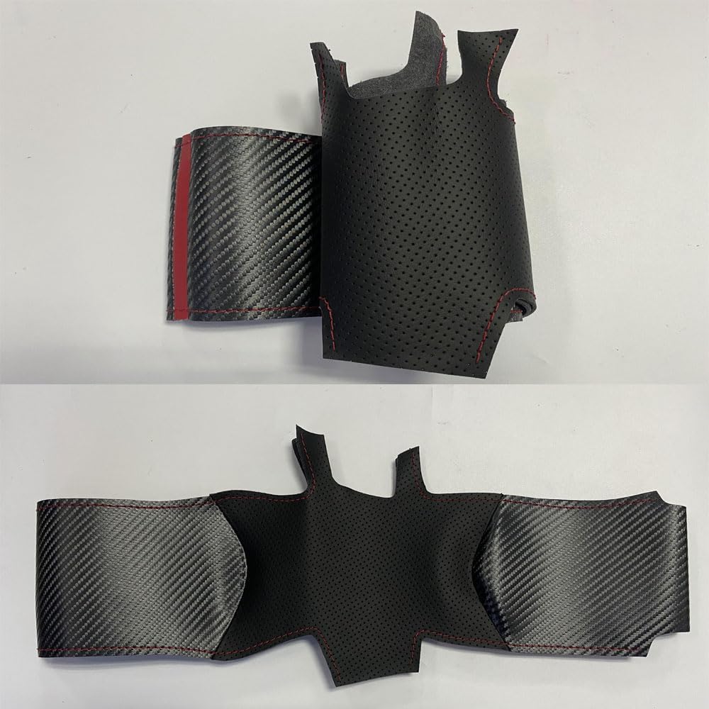 DIY Stitching Carbon Fiber Steering Wheel Cover For Subaru WRX STI And Levorg 2015 2016 2017 2018  / STI S209  15 Inches Leather Interior Accessories