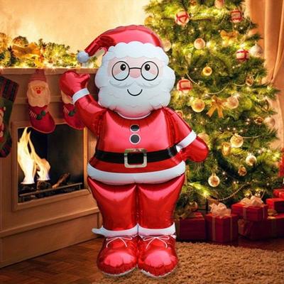 1 pz Omino di Pan di Zenzero in Piedi Babbo Natale Palloncini Foil Decorazioni Natalizie Festive Evento Natale Decorazioni per la Casa Articoli per Feste