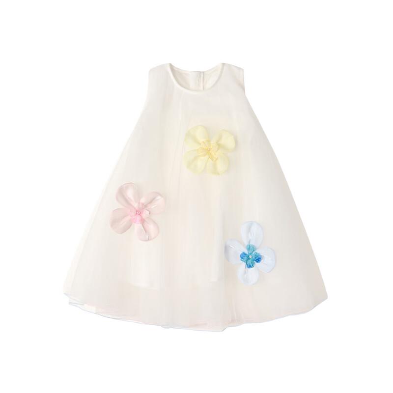 Girls' 3D Flower A-Line Mesh Princess Dress