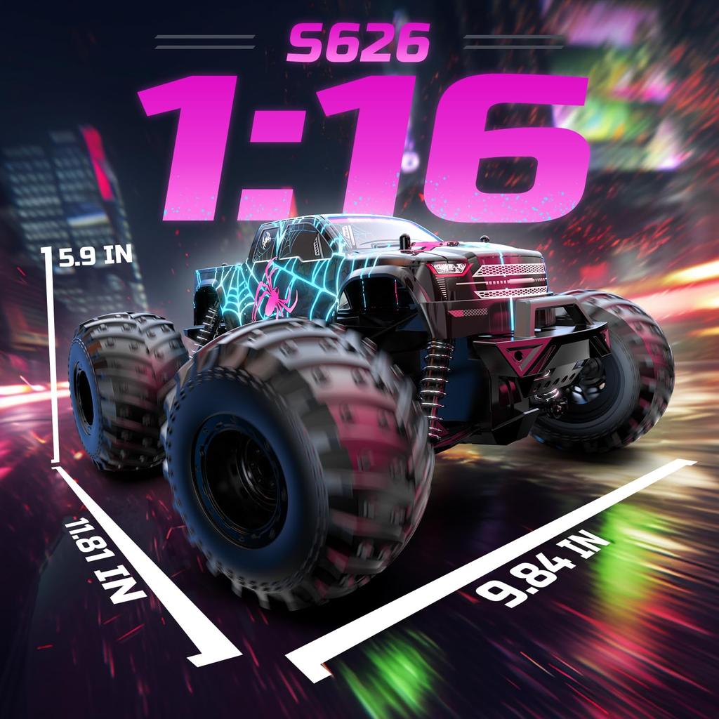 DEERC RC Off-Road Remote Control Car for Kids, 20KMH 114 Scale, Independent Suspension, 40-Minute Operation Time, 2.4GHz, with Lights, Perfect As a