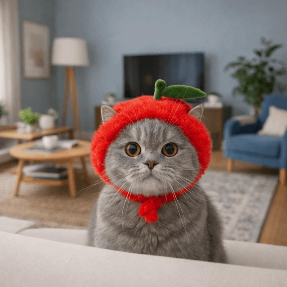 Pet Fruit Hat Cartoon Cat Shark Headgear Cute Fish Shape Pet Cosplay Head Wear Warm Adjustable Cat Decorative Hat Party