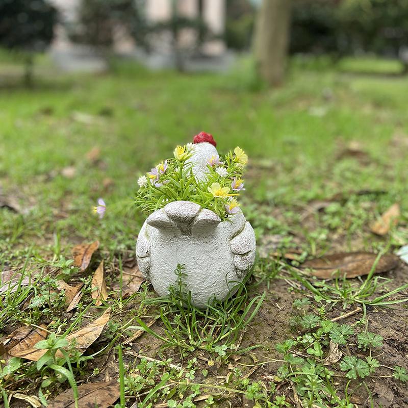 Statuie Găină Ghiveci Rășină Găină Suport Ghiveci de Flori Container de Grădină Afișaj Plante Interior și Exterior Accesoriu Grădină