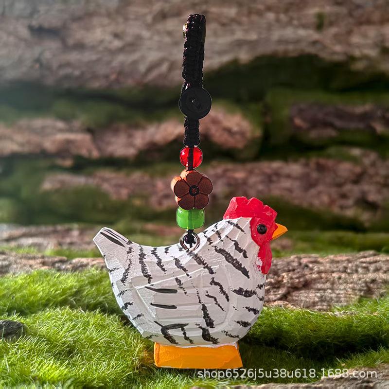 Ręcznie Rzeźbiona Drewniana Figurka Dekoracyjna Statuetka Koguta Wystrój Domu Rzeźba z Drewna Rzeźba Zwierzęca prezent urodzinowy dla przyjaciela rodziny