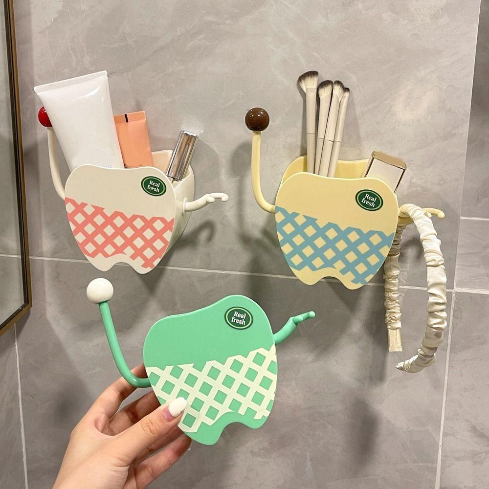 Tooth Shape Toothbrush Holder Plastic Sundry Storage Box Cute Bathroom Shelf  Kitchen