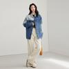 Elva' Island Women's Casual Colorblock Short Denim Jacket