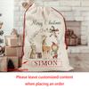 Personalized Christmas Santa Sack Large Linen Safari Gift Bag Stocking Present Christmas Eve Decor Drawstring Bag New Year Gift