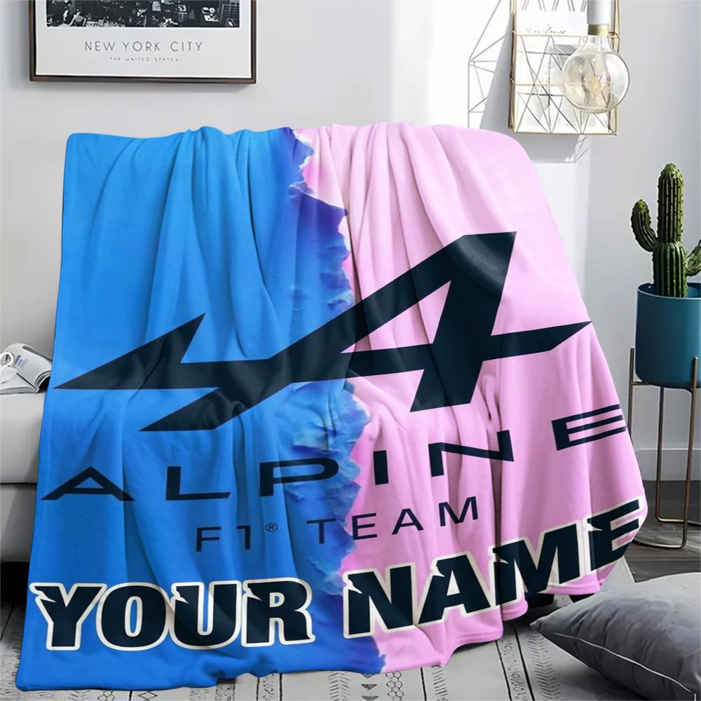 1PC Custom Name Alpine Patterned Flannel Blanket Suitable For All Seasons for Home Decor Warmth and Comfort Gifts Holiday Present