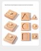 Wooden Geometric Figure Matching Toys and Teething Rattle Set