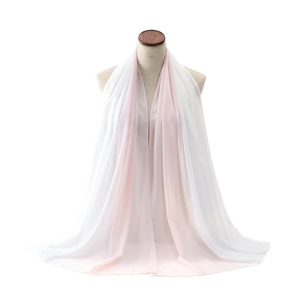 

Long Headscarf Chiffon Wraps Shawl Elegant Islamic Turban Daily білий/рожевий