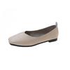 Women Spring Autumn Square Toe Flat Bottom Low Upper Shoes Slip On Breathable Walking Ladies Fashion Shoes